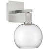 Access Lighting Port Nine Burgundy, Burgundy LED Wall Sconce, Brushed Steel Finish, Clear Glass 63145LEDD-BS/CLR